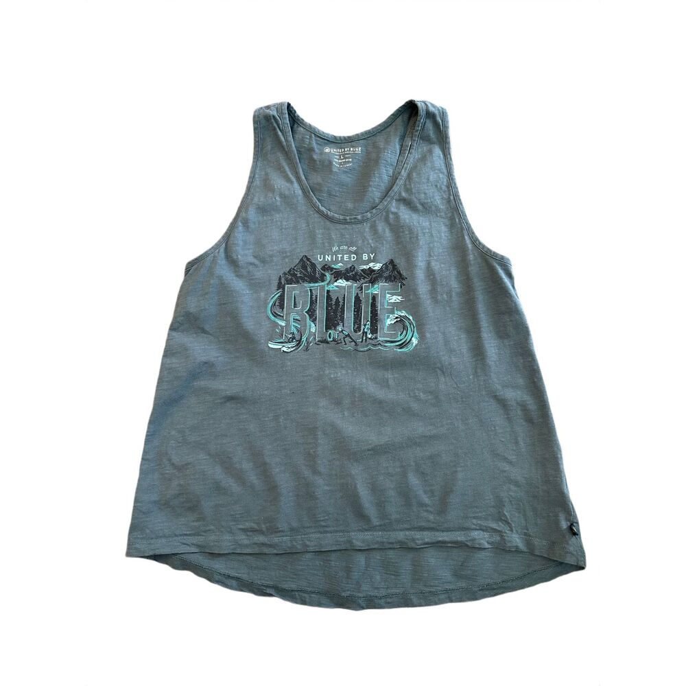 United by Blue Blue Racerback Tank Top Organic Cotton Large